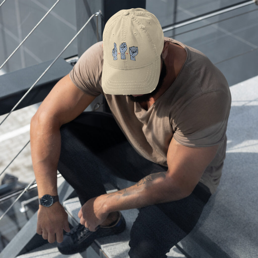 USA ASL Distressed Dad Hat