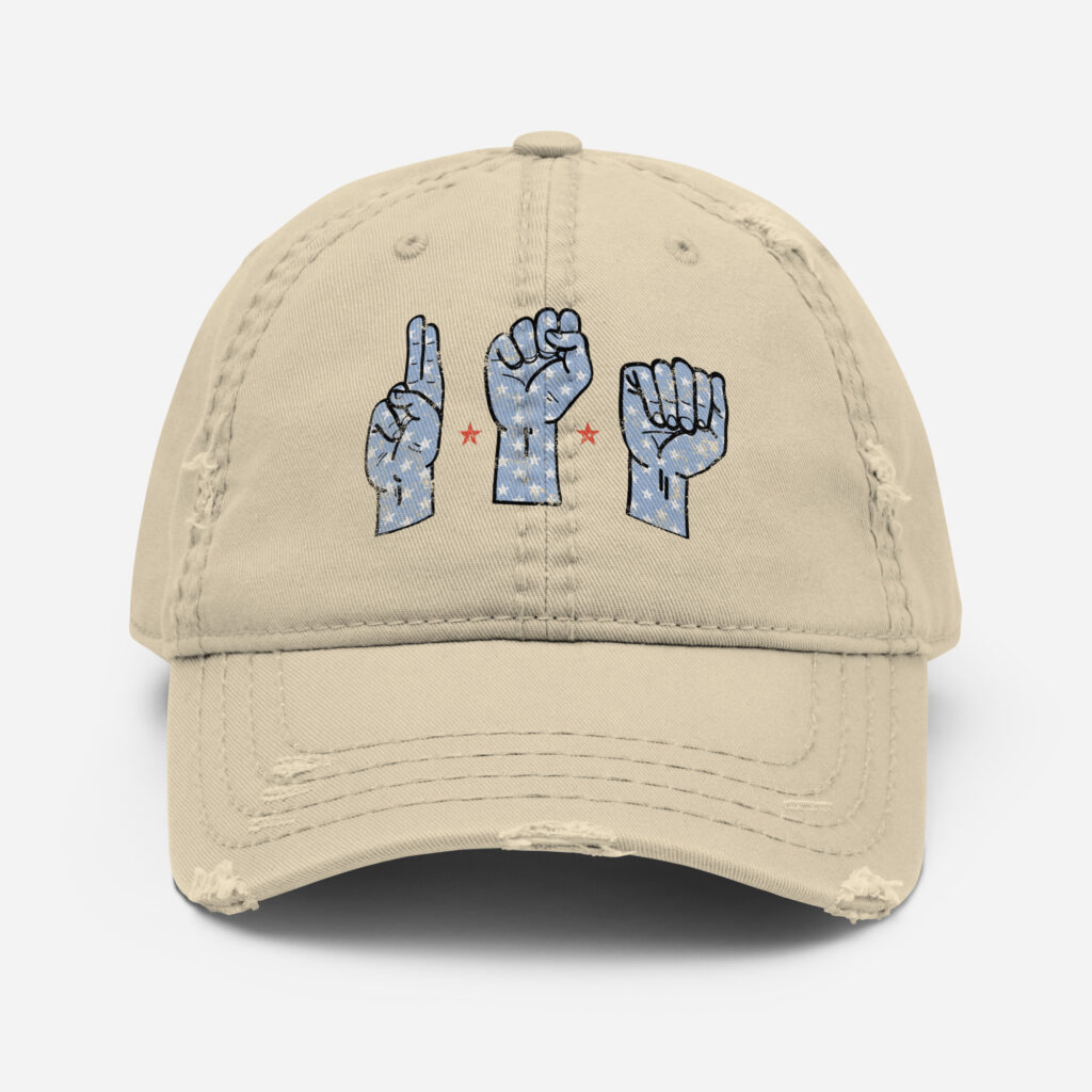USA ASL Distressed Dad Hat - Image 2